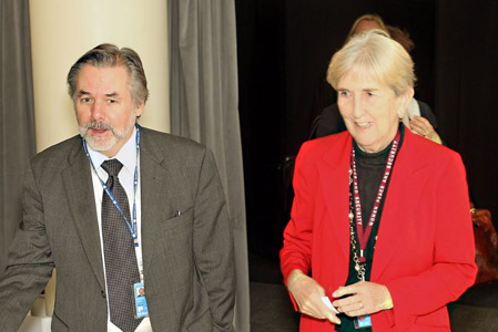 Peggy Kerry, U.S Mission to the U.N., with correspondent James Wurst